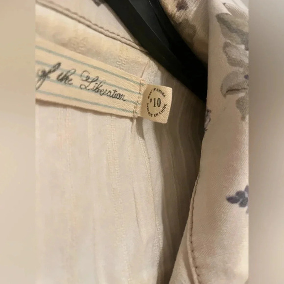 Anthropologie Daughters of the Liberation Jacket Beige Lyonia Floral Size 10 - Picture 7 of 10